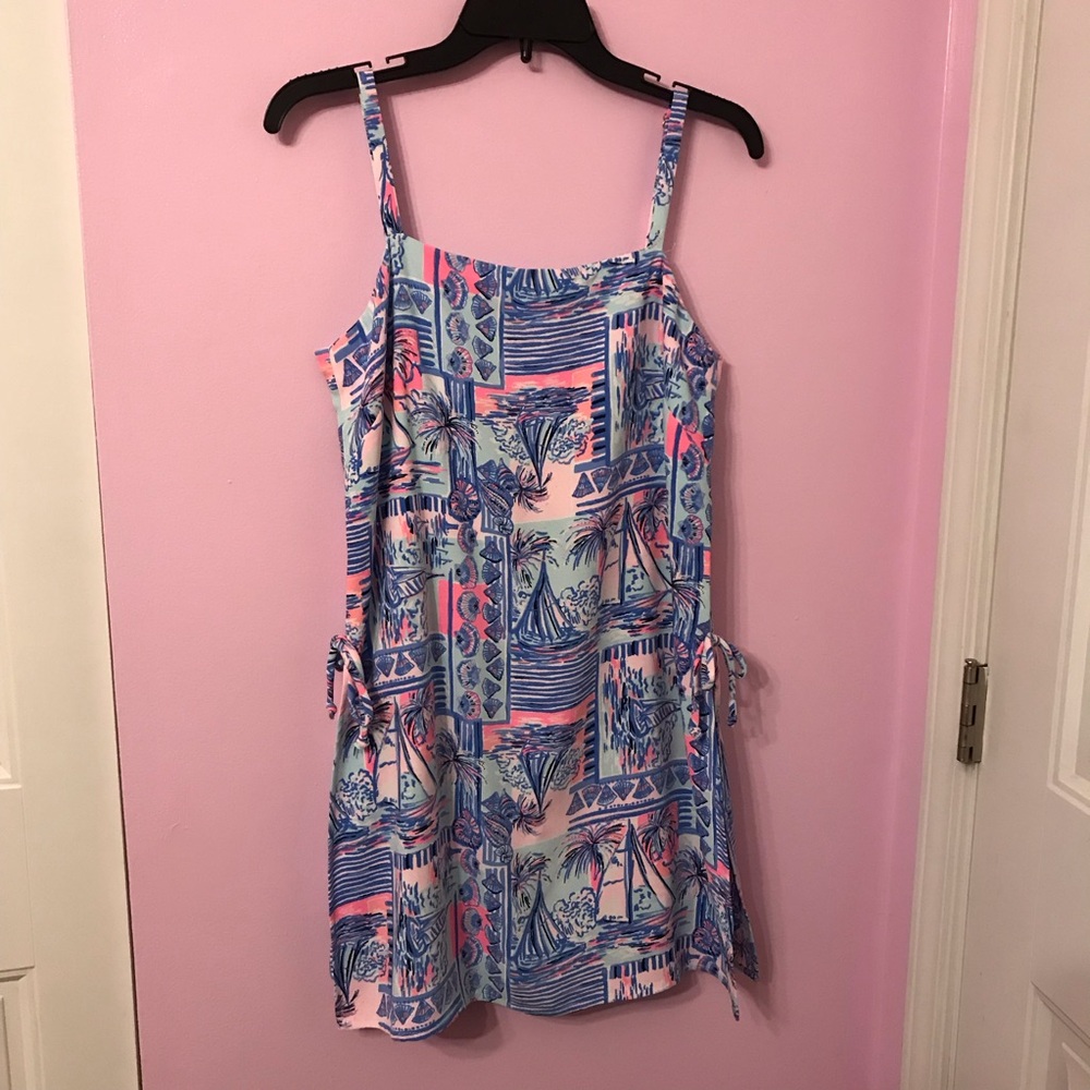 Lilly Pulitzer Sahar Romper in Whisper Blue Yeah Buoy size 6